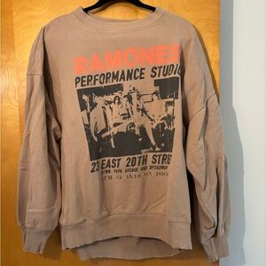 American Eagle Ramones Graphic Tan Sweater